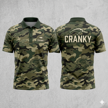 Cranky Camo Men’s Performance Fishing Polo Shirt